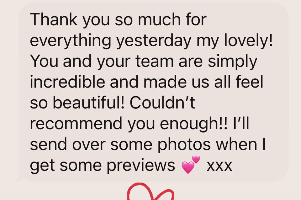 Feedback from a bride