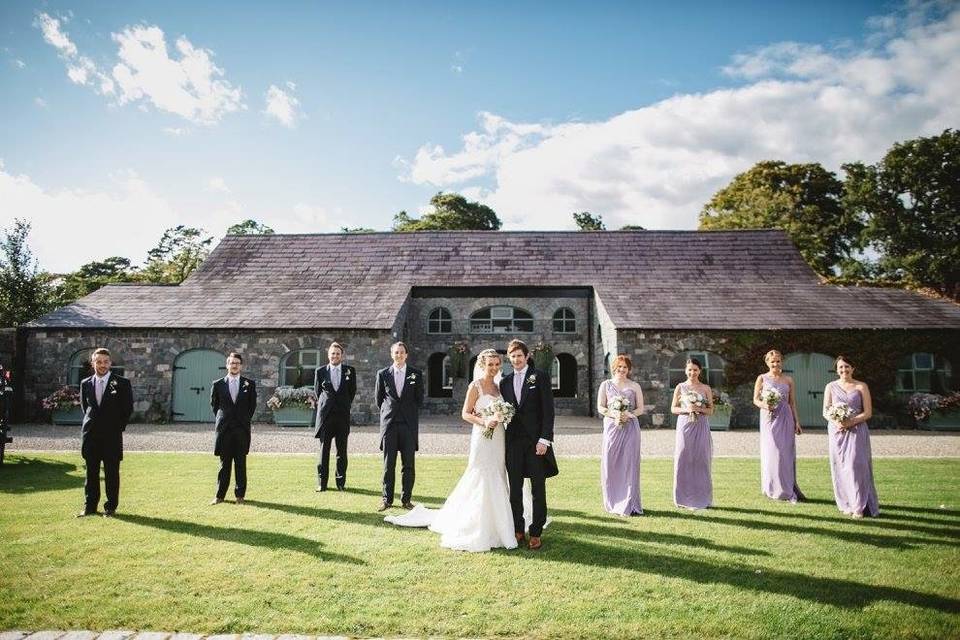 Bridal Party in The Courtyard