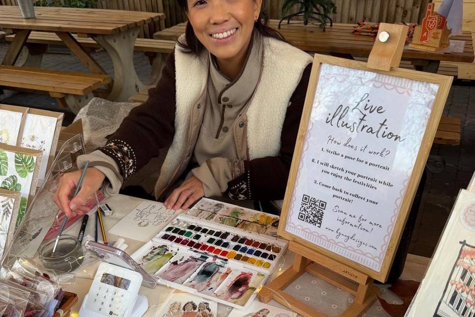 Live wedding illustration