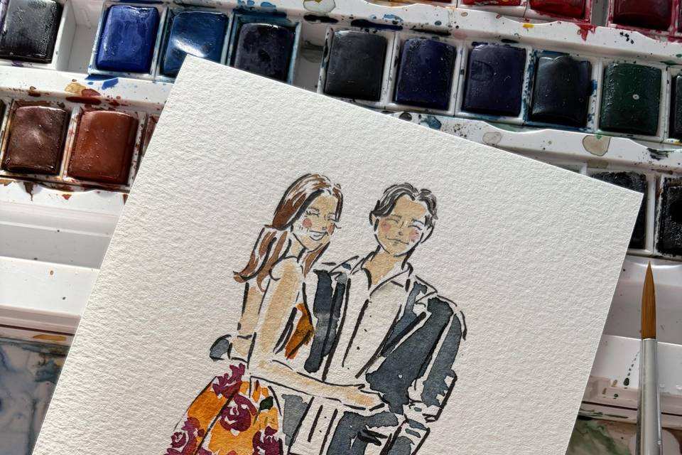 Live wedding guest illustratio
