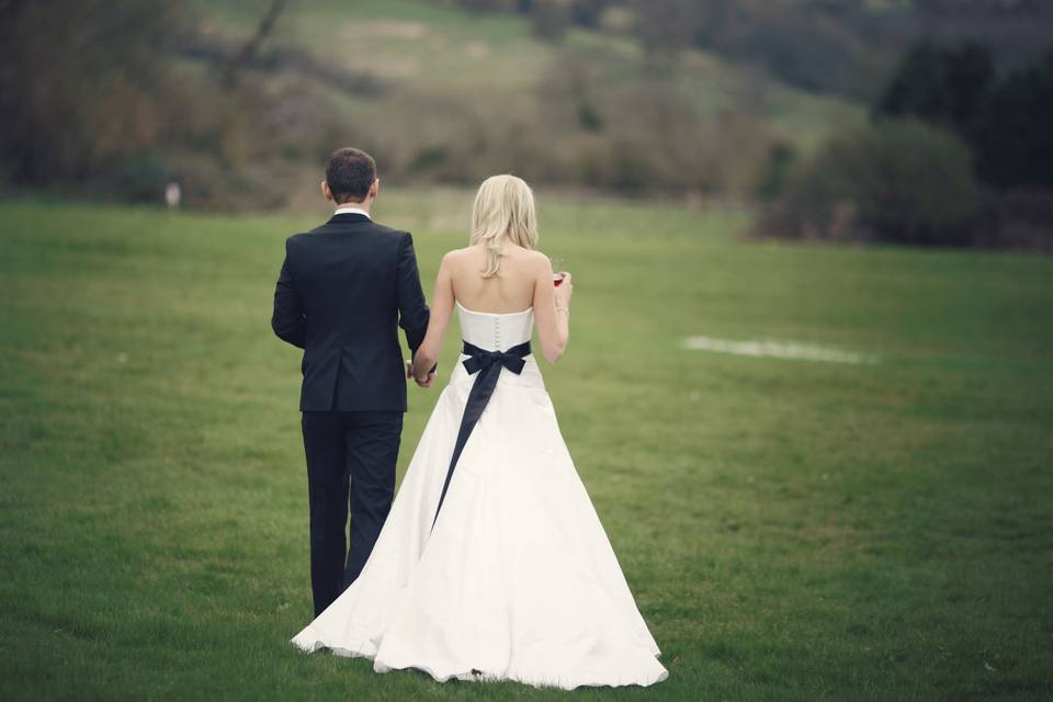 Bride & Groom in grounds