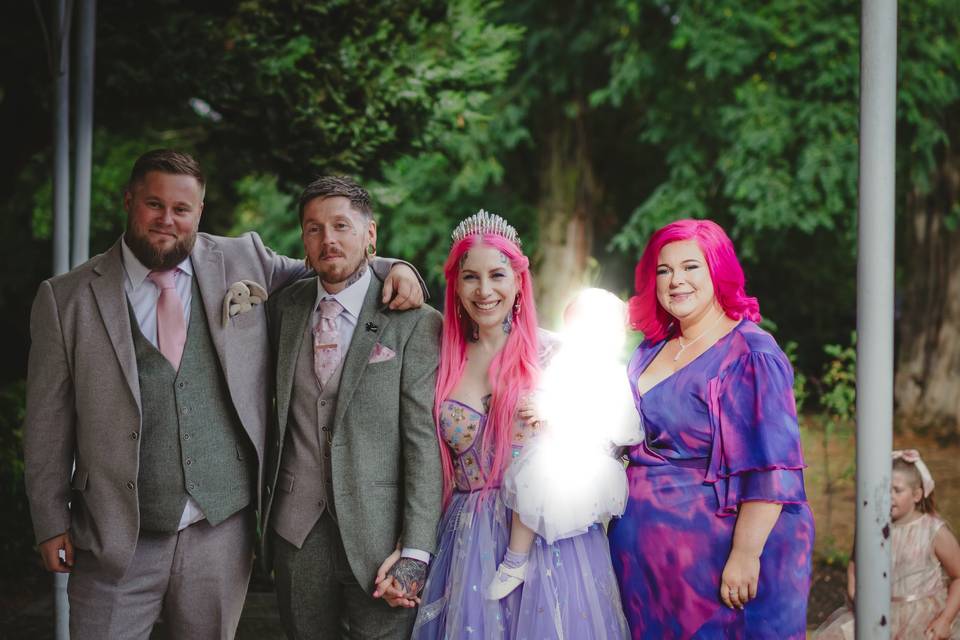 Bride and grooms siblings