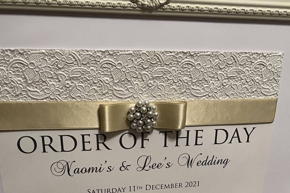 Order of the day sign