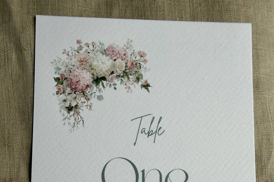Floral table number