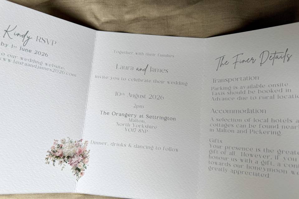 Inside Gatefold invitation