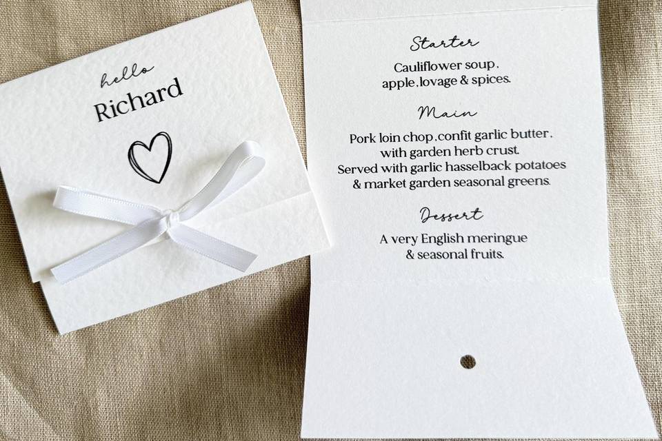Menu/place names