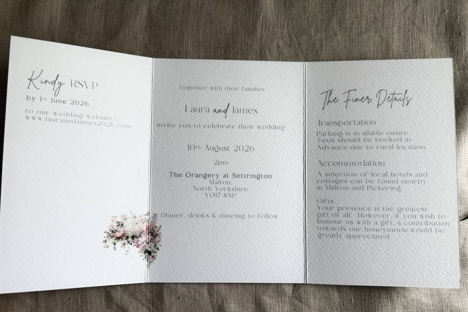 Inside gatefold invite