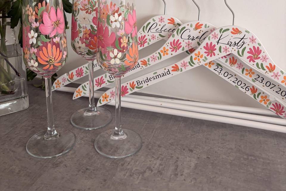 Glasses and hangers