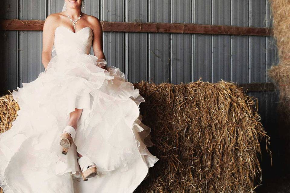 Rustic bridal portrait