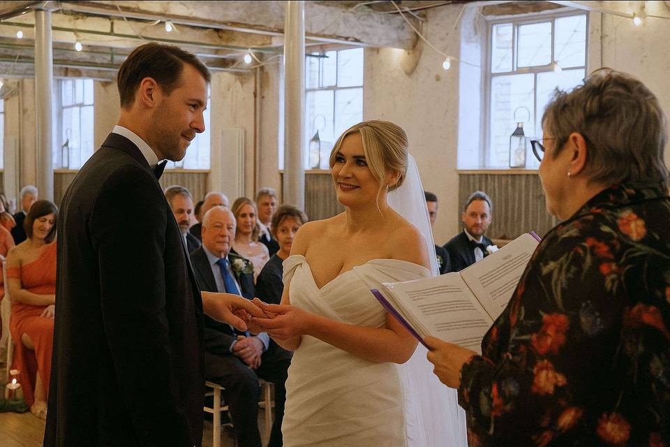 Indoor wedding ceremony