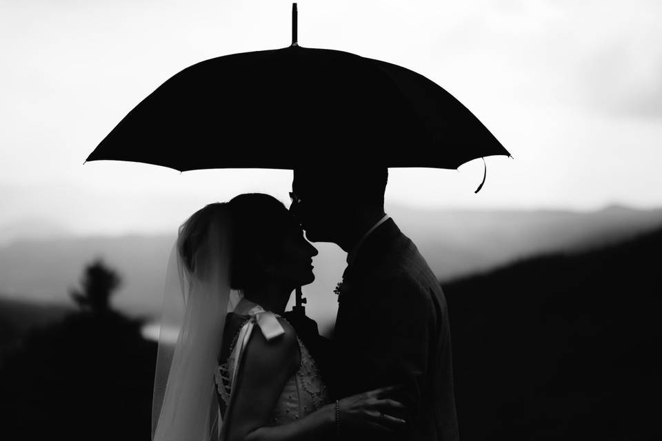 Umbrella silhouette portrait