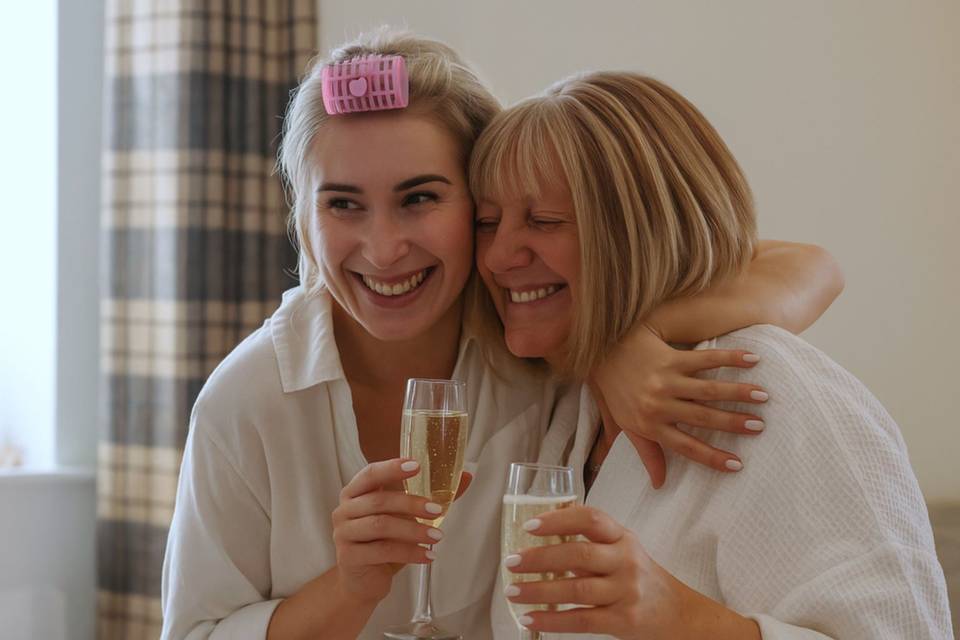 Bridal prep with mum