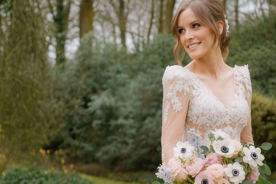 Outdoor bridal portrait