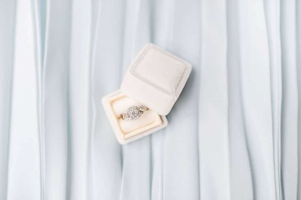 Wedding rings flat lay