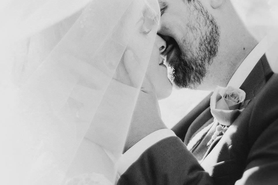 Black and white veil portrait