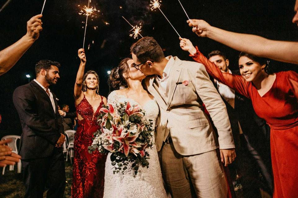 Sparkler wedding exit