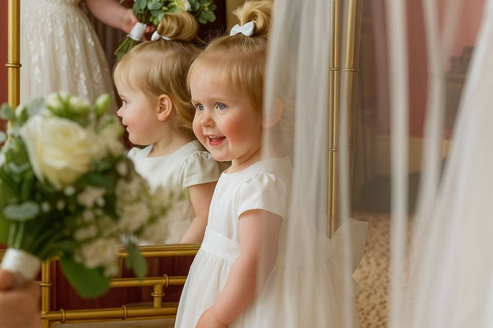 Flower girl by the window