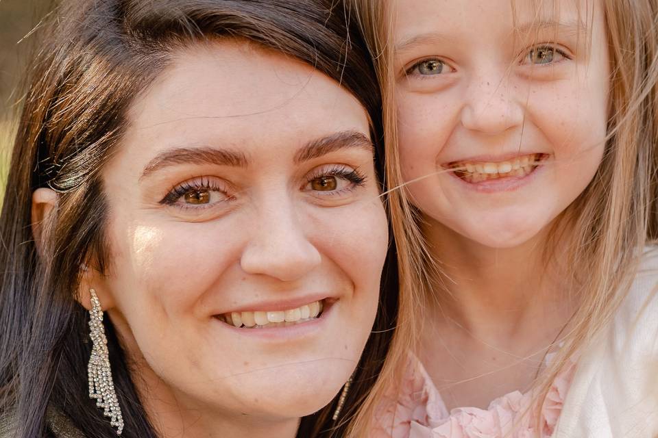 Bride and flower girl