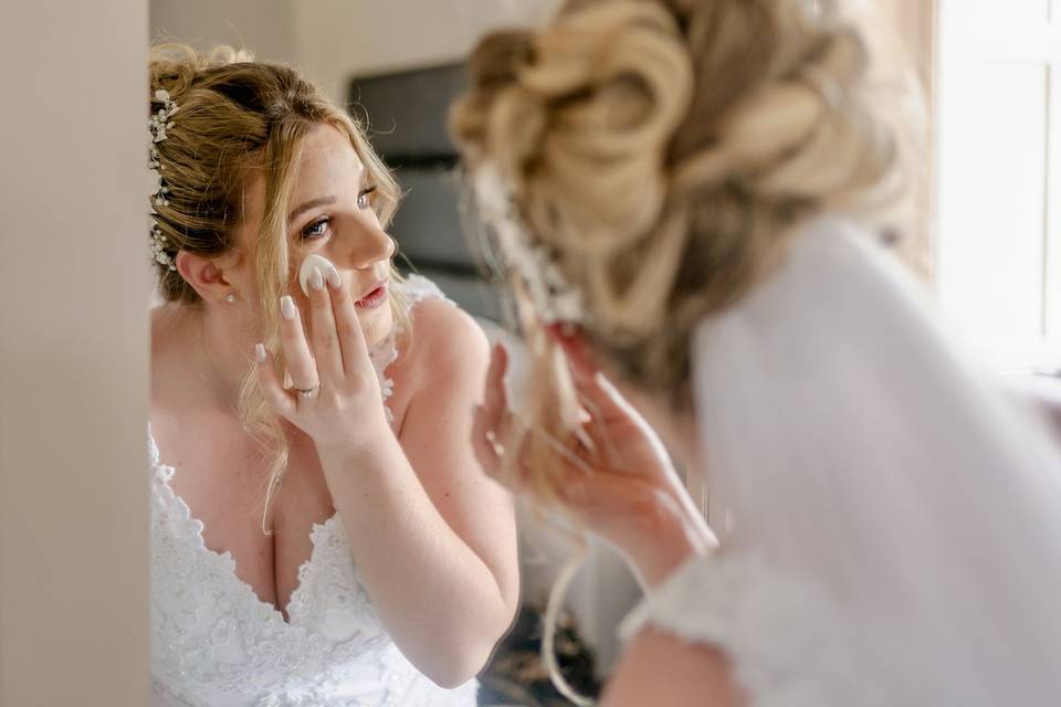 Bride getting ready.