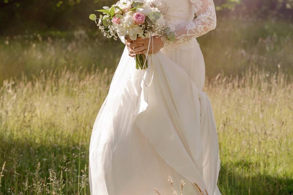 Bride walking