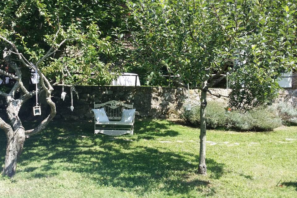 The bench in the garden