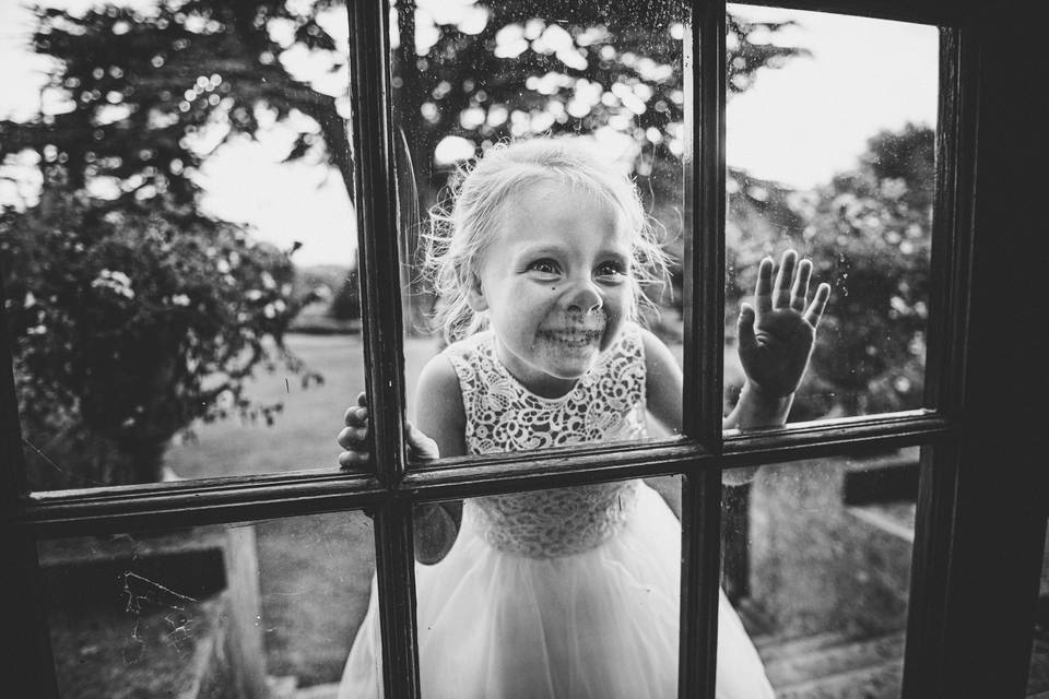 Inquisitive flower girl