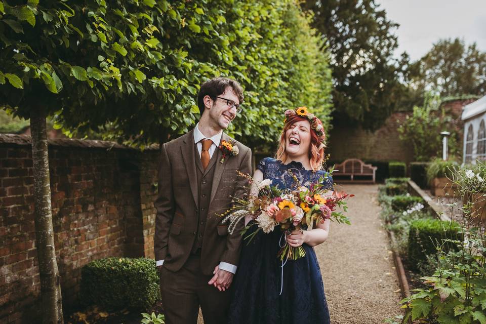 Vintage laughing bride