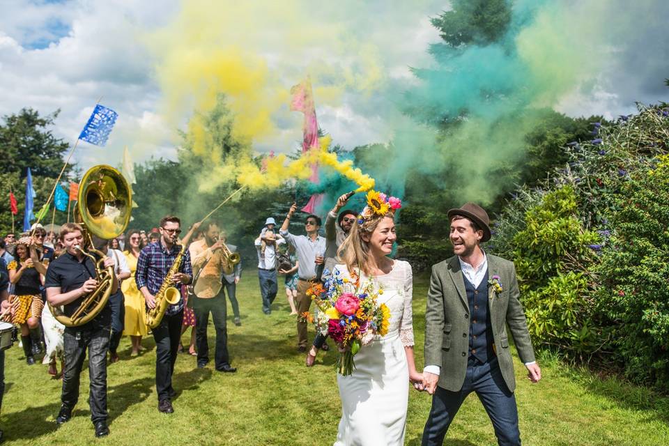 Devon festival wedding