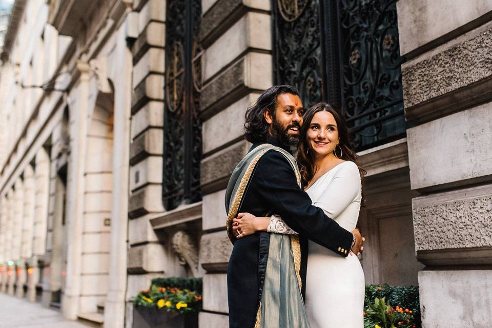 Castle wedding couple