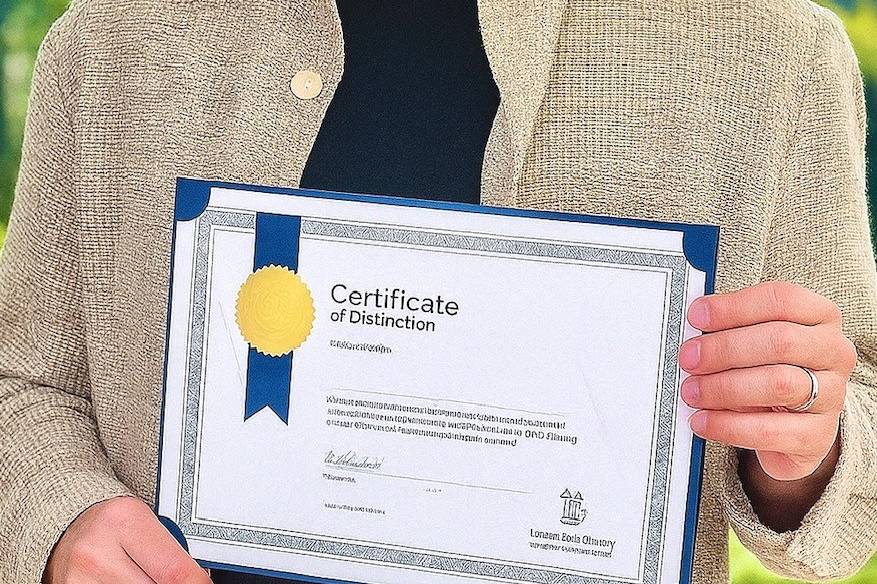 My distinction certificate