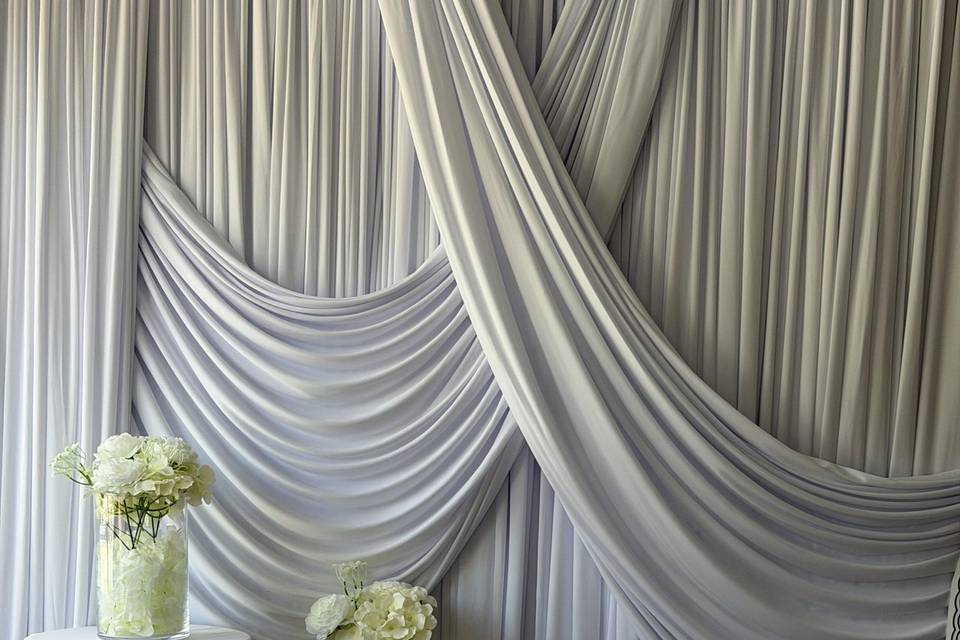 White Backdrops with Florals