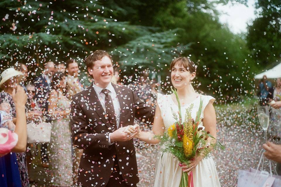 Natural photo confetti on film