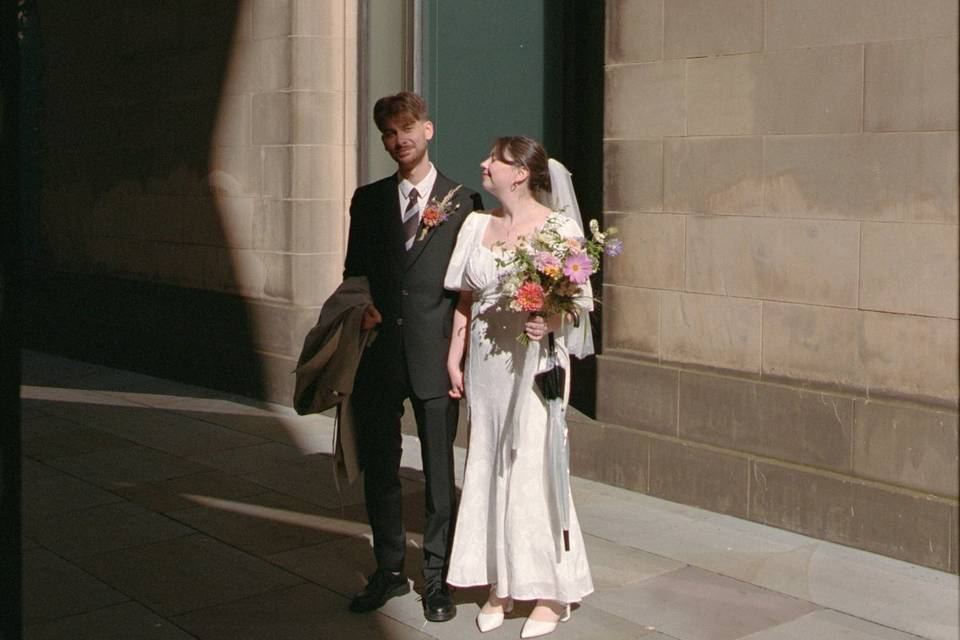 35mm film city centre wedding