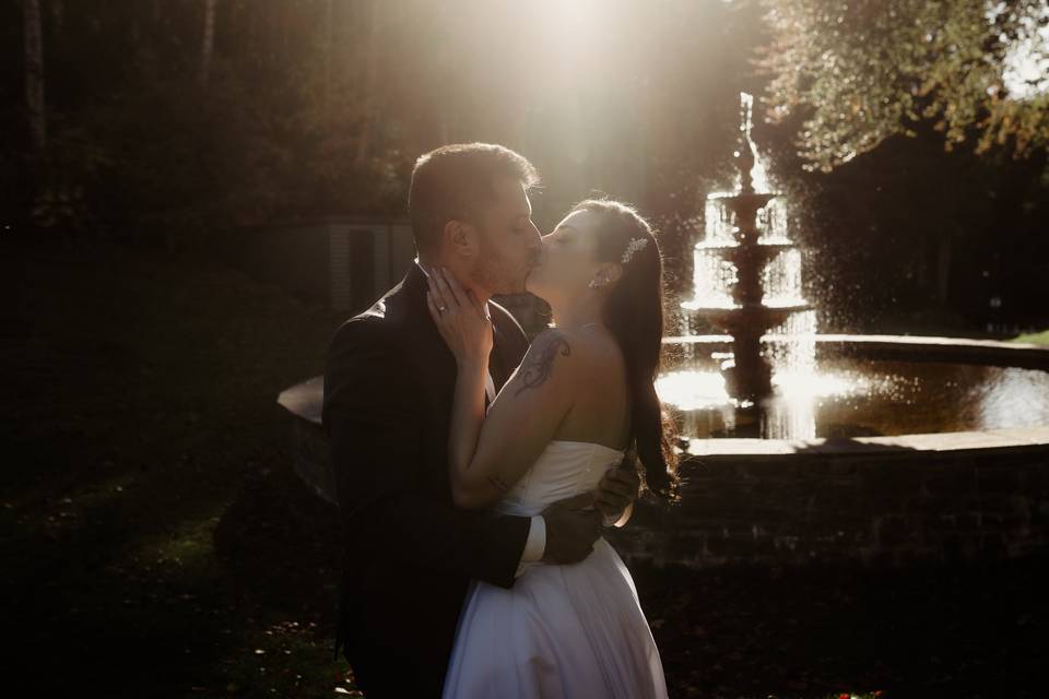 Love in front of our fountain