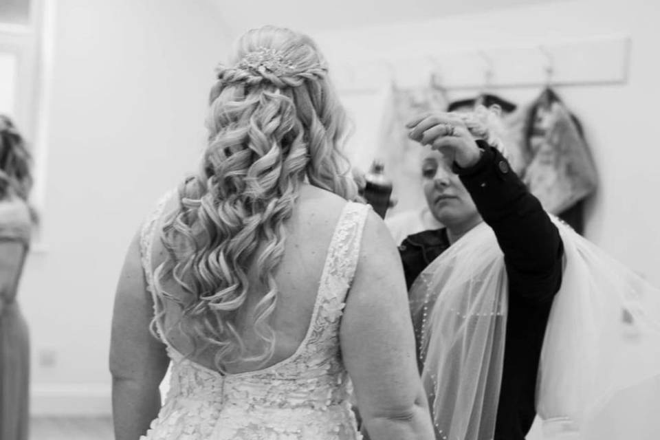 Half up braided