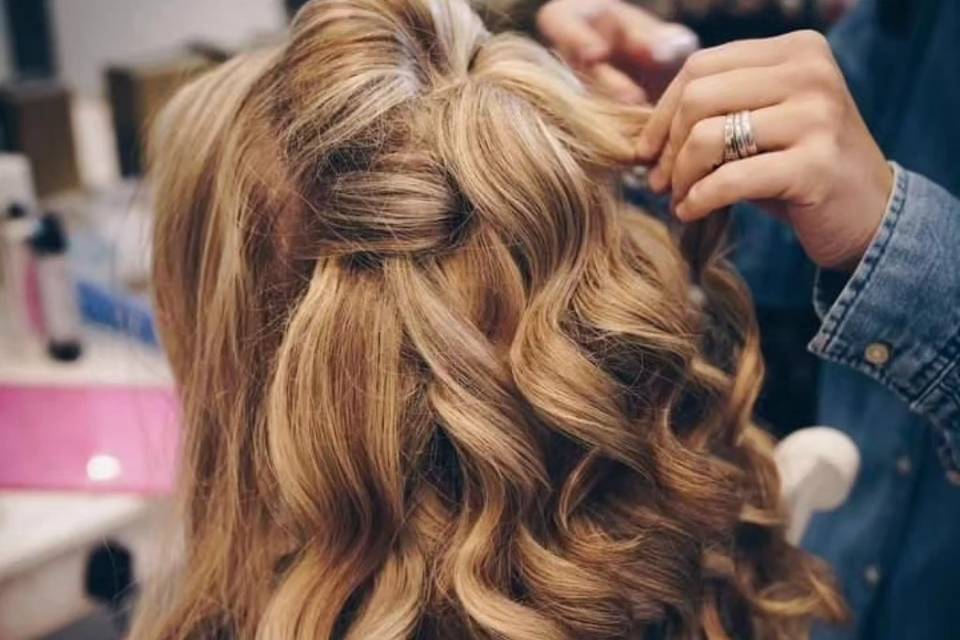Half up with curls