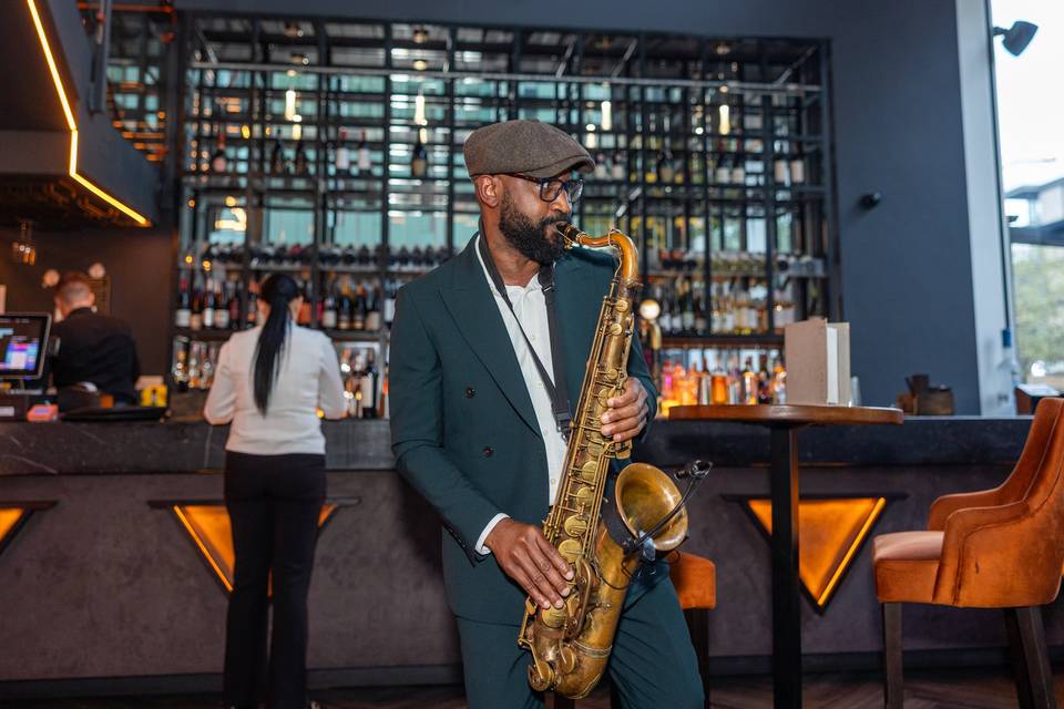 Saxophonist Bar Setting