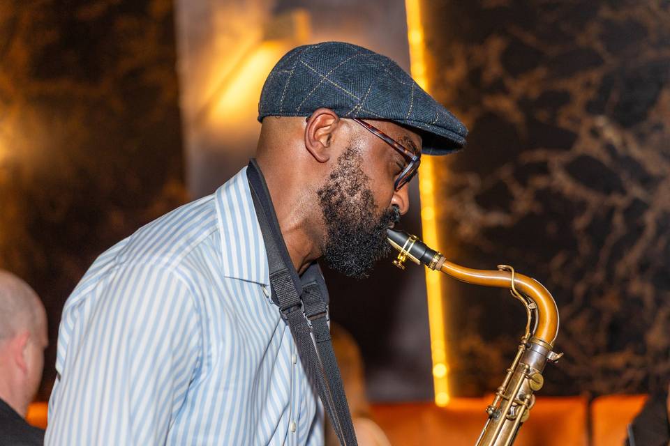Saxophonist Close Up