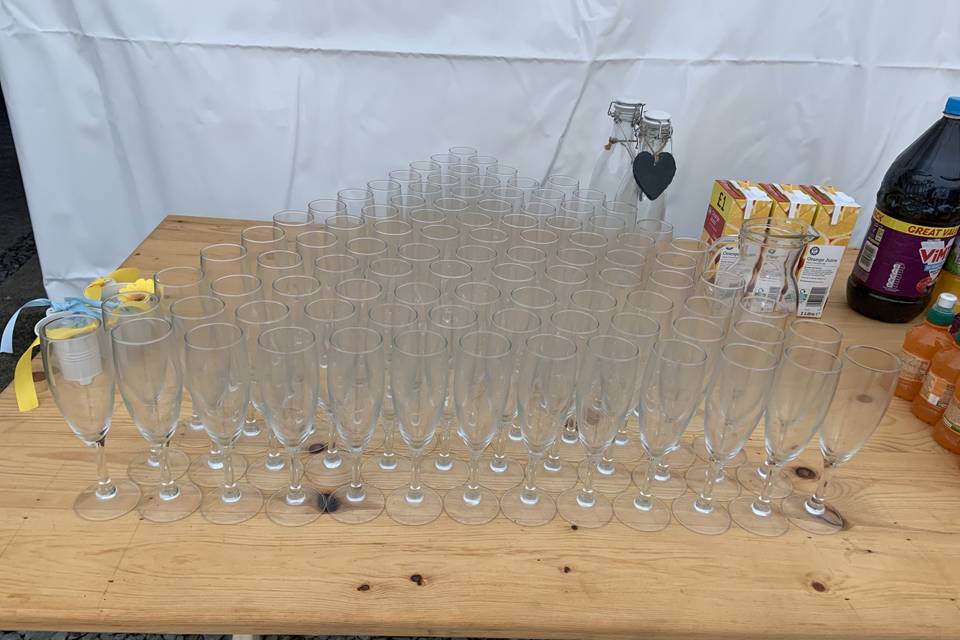 Fizz glasses ready