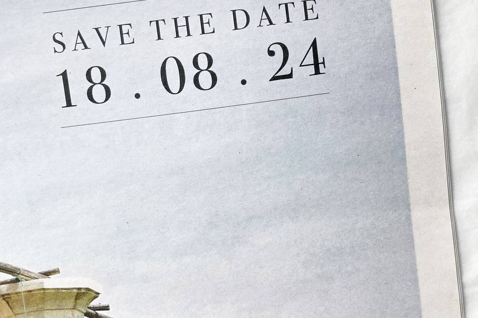 Save the date newspapers