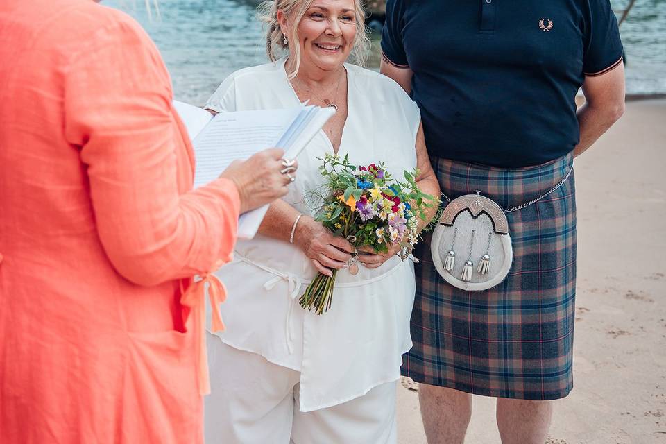 Tenby beach elopement