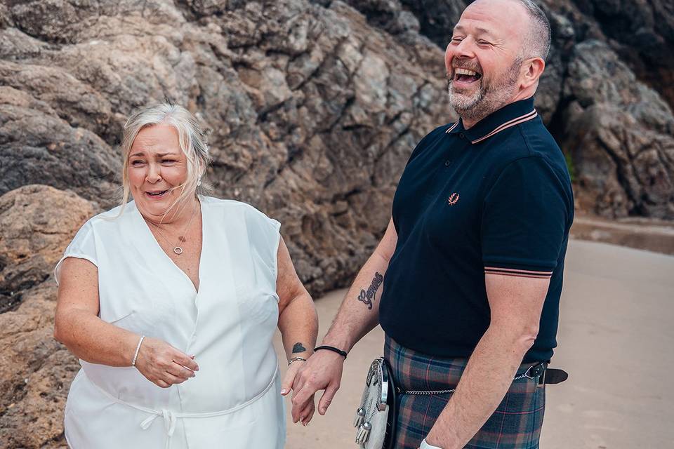 Tenby beach elopement