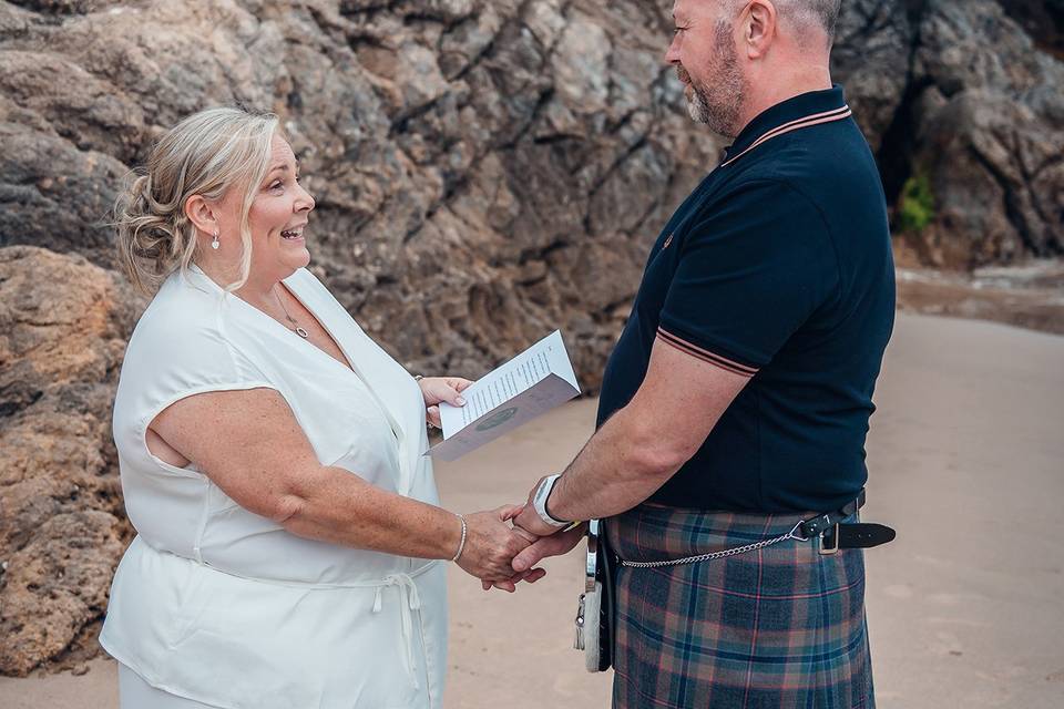 Tenby beach elopement