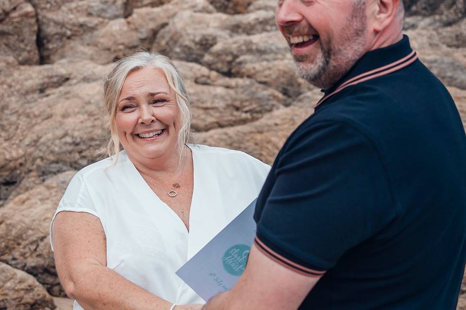 Tenby beach elopement
