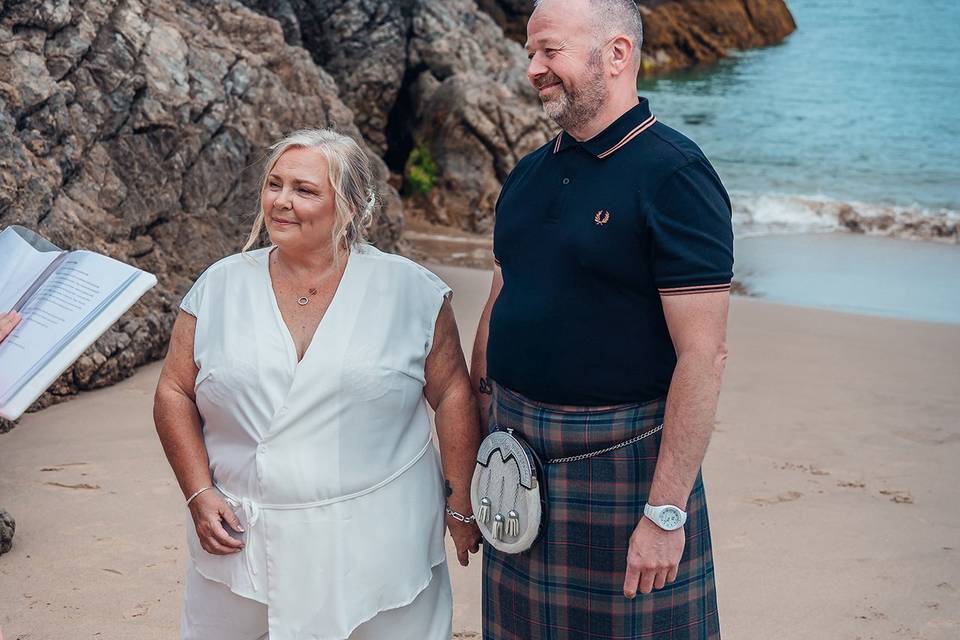 Tenby beach elopement