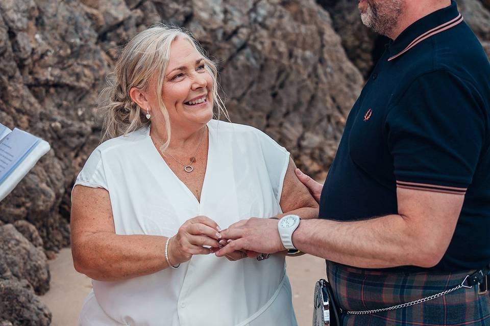 Tenby beach elopement
