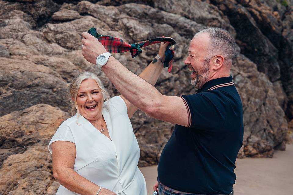 Tenby beach elopement