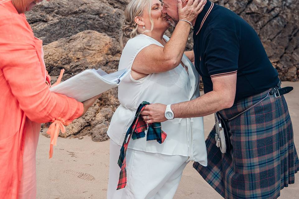 Tenby beach elopement