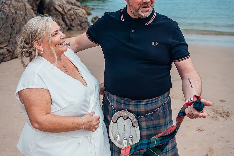 Tenby beach elopement