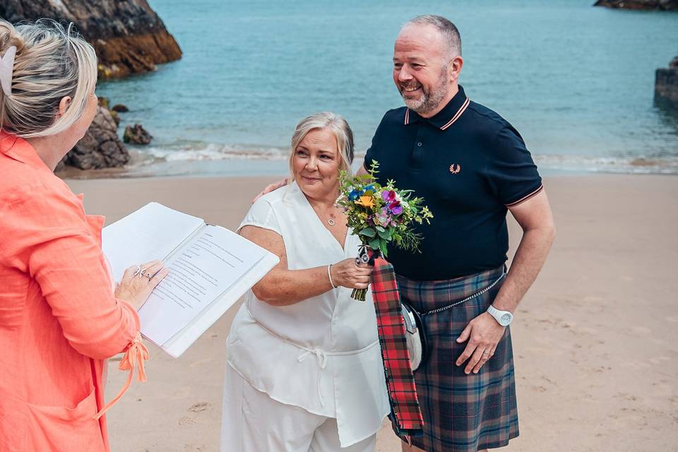 Tenby beach elopement